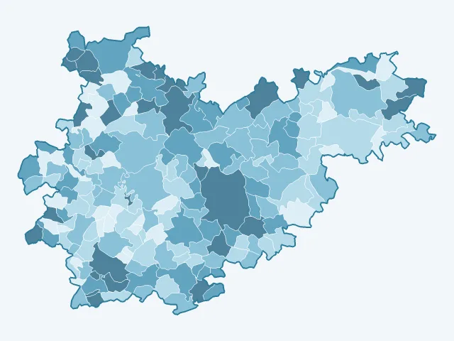 Carte du vote Emmanuel Macron dans le Tarn-et-Garonne (82)