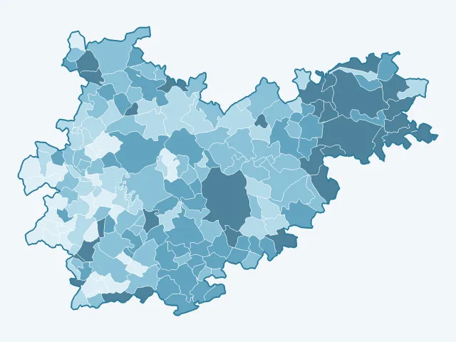 Carte du vote Jean-Luc Mélenchon dans le Tarn-et-Garonne (82)