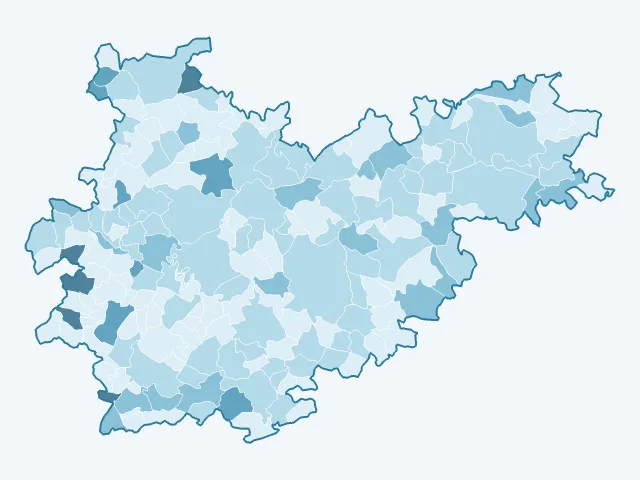 Carte du vote Nathalie Arthaud dans le Tarn-et-Garonne (82)