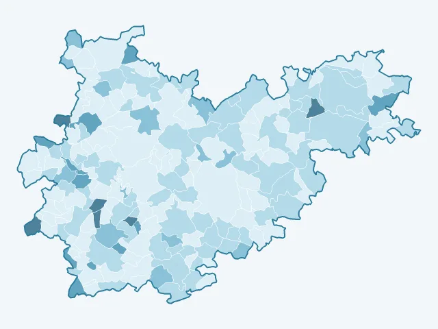 Carte du vote Philippe Poutou dans le Tarn-et-Garonne (82)