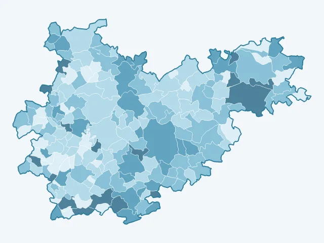 Carte du vote Yannick Jadot dans le Tarn-et-Garonne (82)