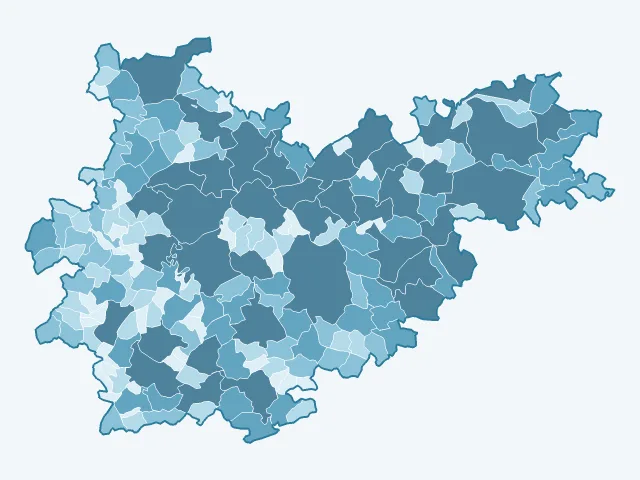 Carte de la superficie dans le Tarn-et-Garonne (82)