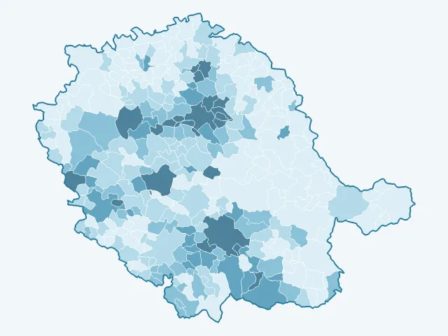 Carte de la densité de population dans le Tarn (81)