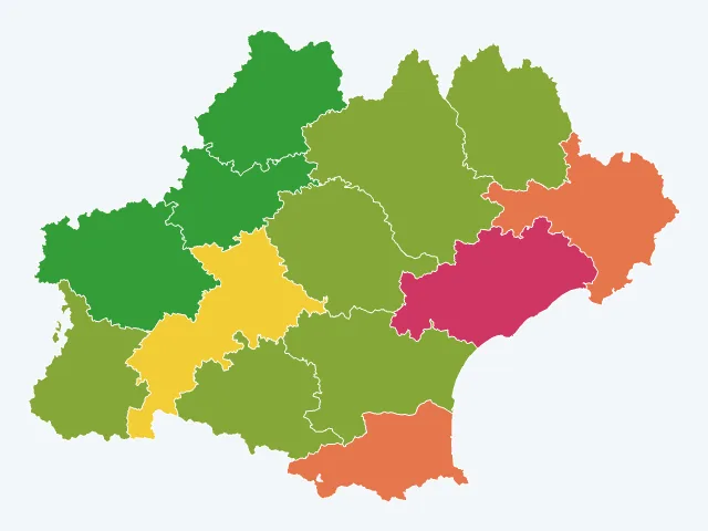 Carte des infractions liées aux stupéfiants en Occitanie