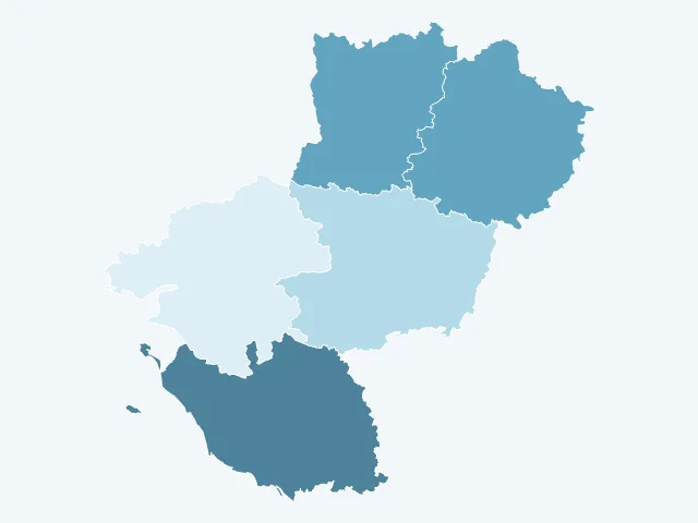 Carte de l'âge moyen dans les Pays de la Loire