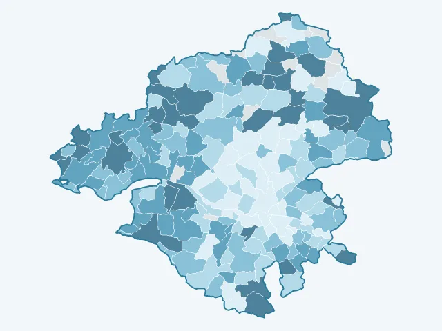 Carte de l'évolution des prix immobiliers dans la Loire-Atlantique (44)