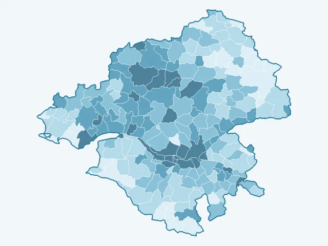 Carte du vote Jean-Luc Mélenchon dans la Loire-Atlantique (44)