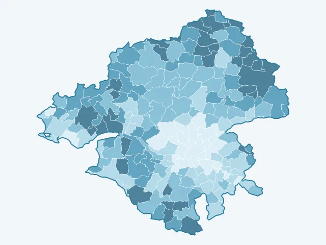 Carte du vote Marine Le Pen dans la Loire-Atlantique (44)