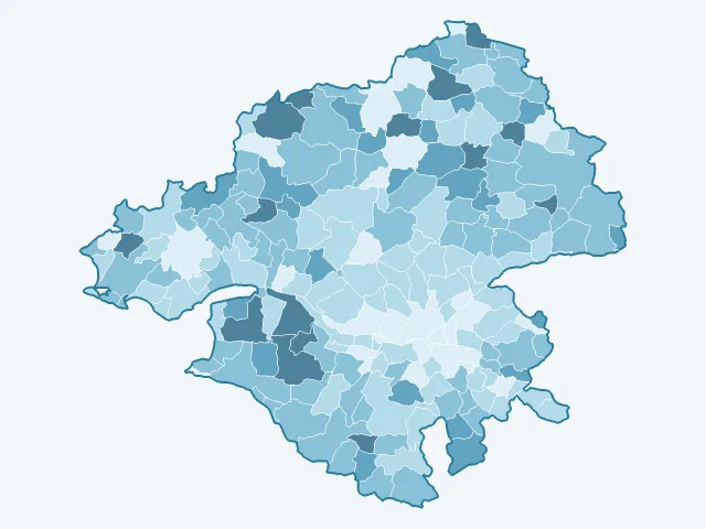 Carte du vote Nicolas Dupont-Aignan dans la Loire-Atlantique (44)
