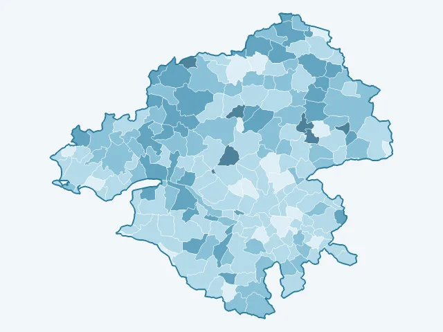 Carte du vote Philippe Poutou dans la Loire-Atlantique (44)