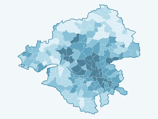 Carte du vote Yannick Jadot dans la Loire-Atlantique (44)