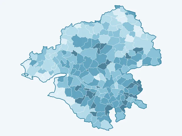 Carte de la population active dans la Loire-Atlantique (44)