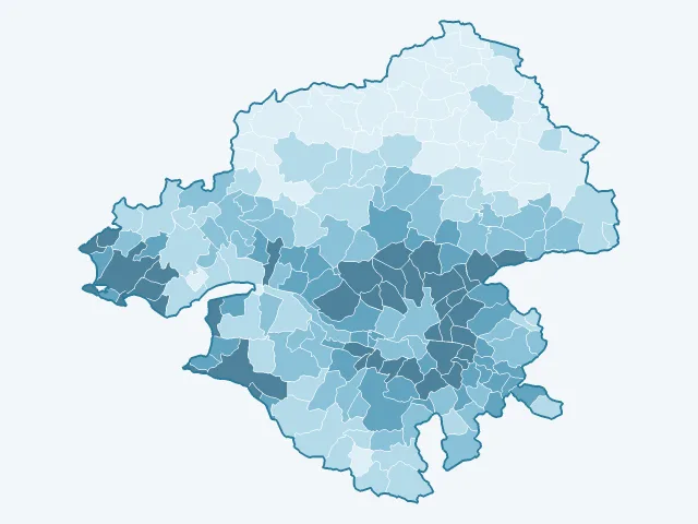 Carte du revenu moyen dans la Loire-Atlantique (44)