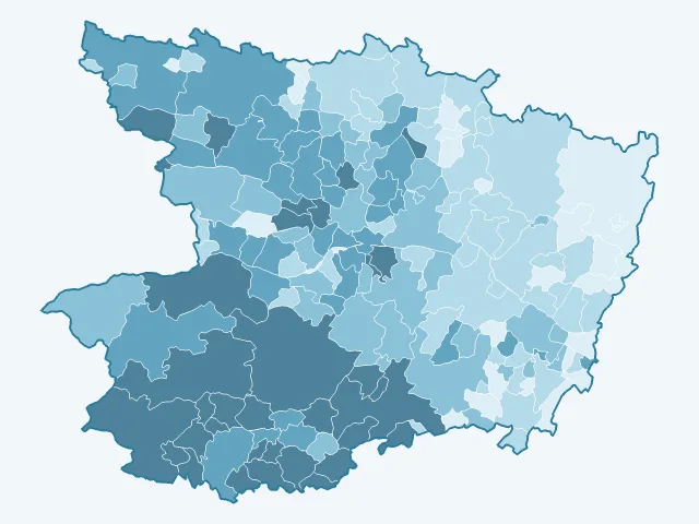 Carte du vote Emmanuel Macron dans la Maine-et-Loire (49)