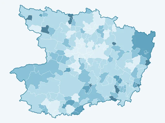 Carte du vote Jean Lassalle dans la Maine-et-Loire (49)