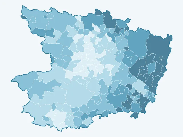 Carte du vote Marine Le Pen dans la Maine-et-Loire (49)