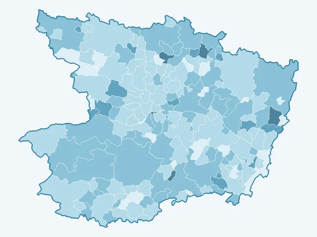 Carte du vote Nathalie Arthaud dans la Maine-et-Loire (49)