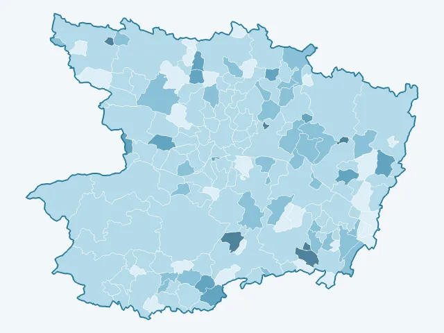 Carte du vote Philippe Poutou dans la Maine-et-Loire (49)