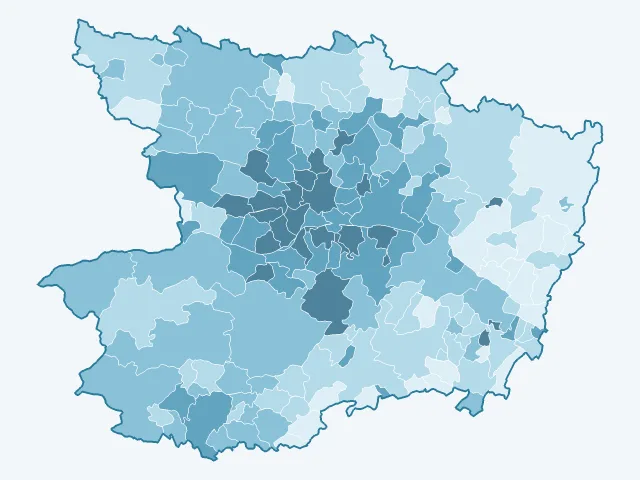 Carte du vote Yannick Jadot dans la Maine-et-Loire (49)