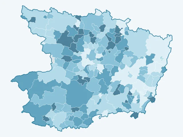 Carte de la population active dans la Maine-et-Loire (49)