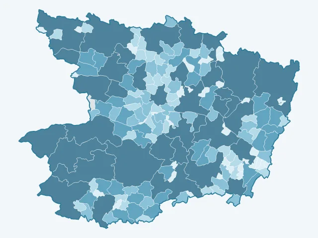 Carte de la superficie dans la Maine-et-Loire (49)