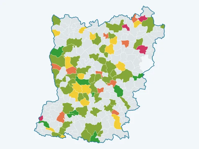 Carte de la satisfaction des habitants dans la Mayenne (53)