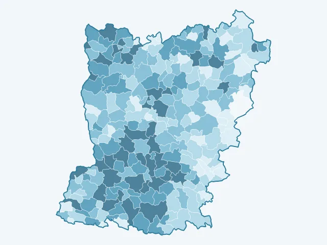 Carte du vote Emmanuel Macron dans la Mayenne (53)