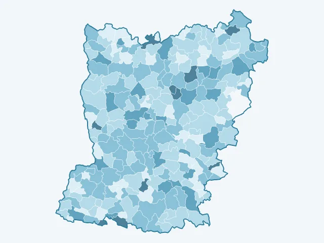 Carte du vote Fabien Roussel dans la Mayenne (53)