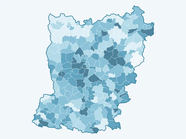 Carte du vote Jean-Luc Mélenchon dans la Mayenne (53)