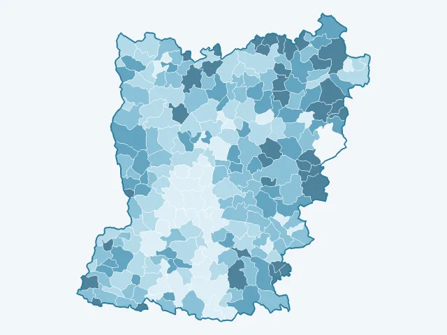 Carte du vote Marine Le Pen dans la Mayenne (53)