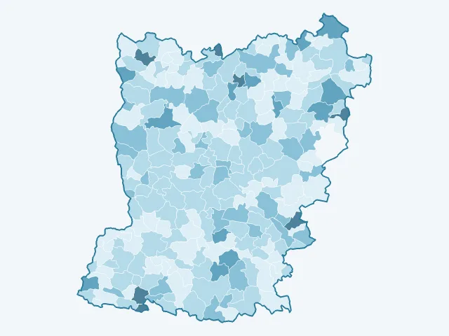 Carte du vote Nathalie Arthaud dans la Mayenne (53)