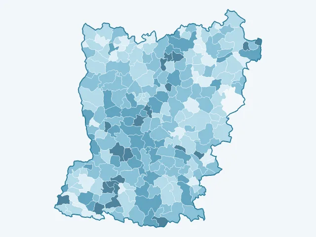 Carte du vote Yannick Jadot dans la Mayenne (53)