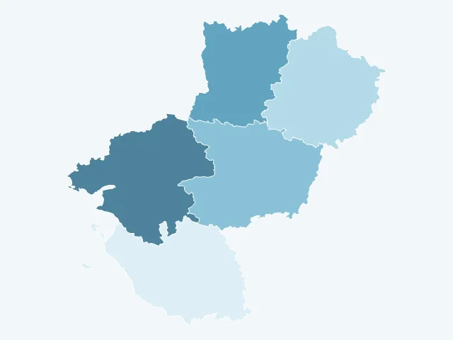 Carte du vote Anne Hidalgo dans les Pays de la Loire