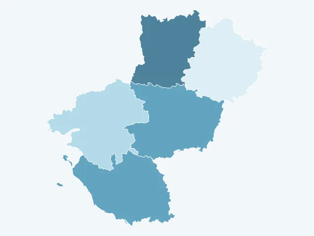 Carte du vote Emmanuel Macron dans les Pays de la Loire