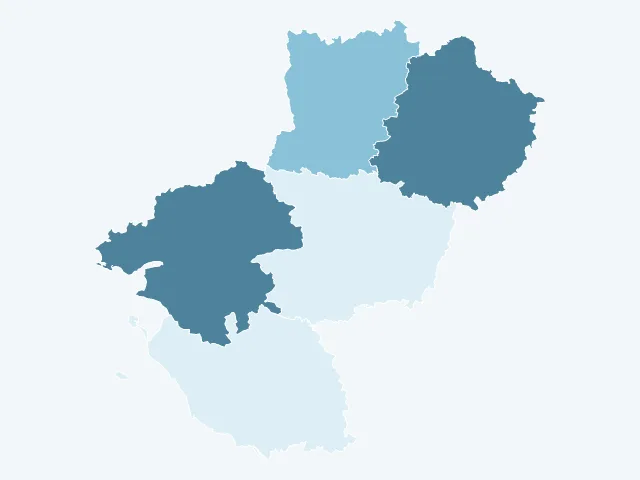 Carte du vote Fabien Roussel dans les Pays de la Loire