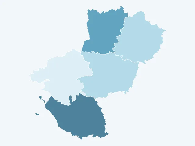 Carte du vote Jean Lassalle dans les Pays de la Loire