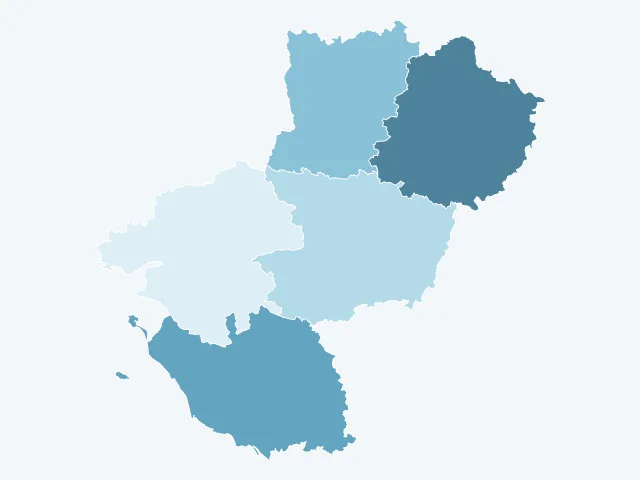 Carte du vote Marine Le Pen dans les Pays de la Loire