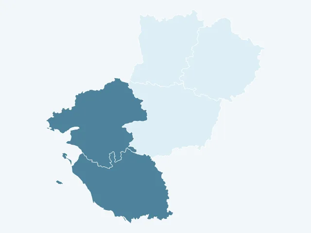 Carte du vote Philippe Poutou dans les Pays de la Loire