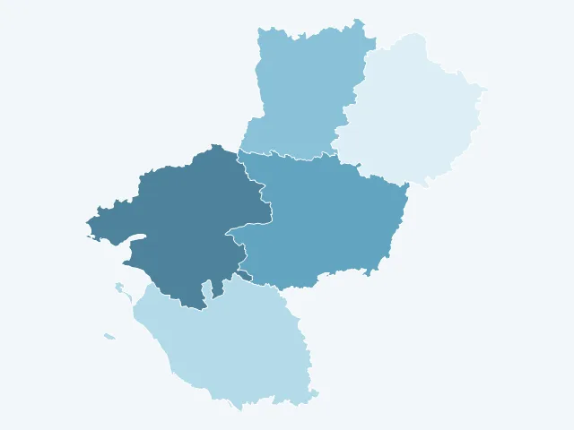 Carte du vote Yannick Jadot dans les Pays de la Loire