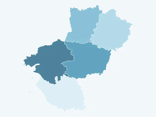 Carte de la population active dans les Pays de la Loire