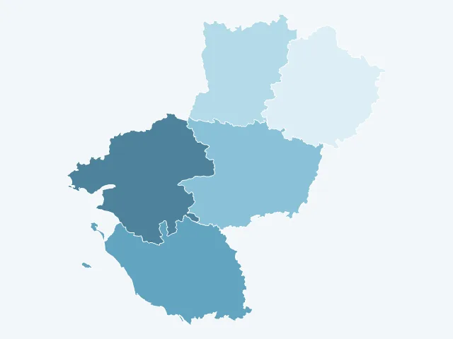 Carte du revenu moyen dans les Pays de la Loire