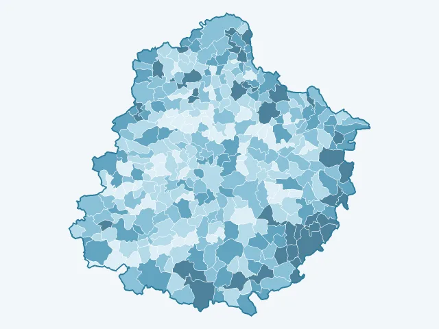 Carte de l'âge moyen dans la Sarthe (72)