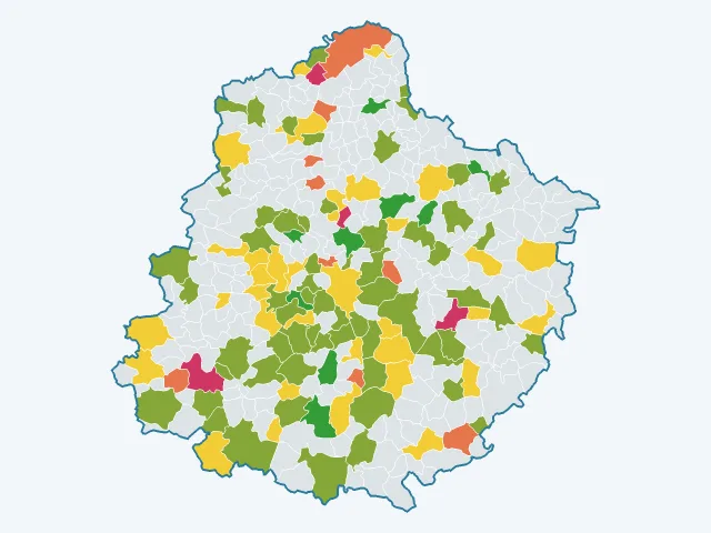 Carte de la satisfaction des habitants dans la Sarthe (72)
