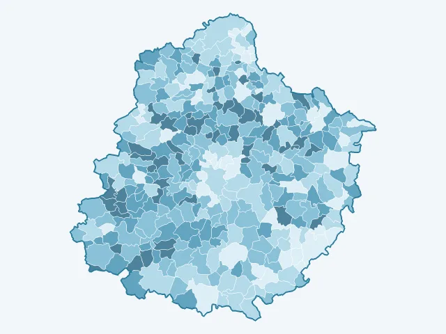 Carte de la population active dans la Sarthe (72)