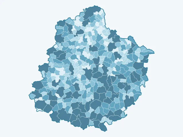 Carte de la superficie dans la Sarthe (72)
