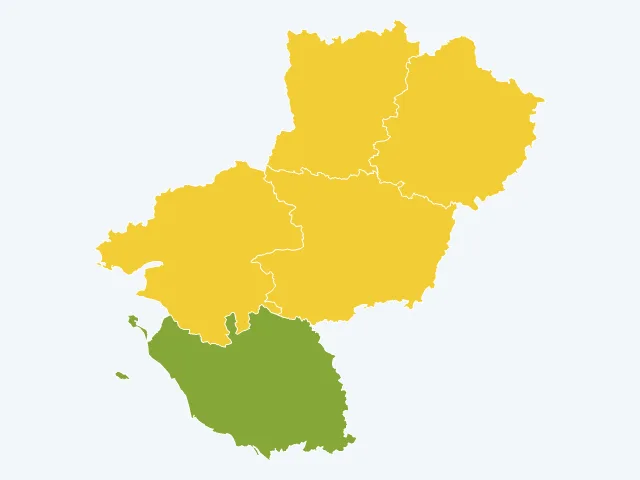 Carte de l'indice de tranquillité dans les Pays de la Loire