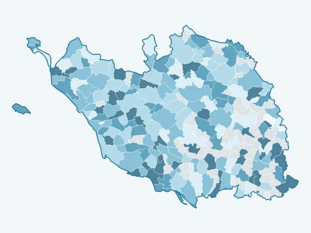 Carte de l'évolution des prix immobiliers dans la Vendée (85)