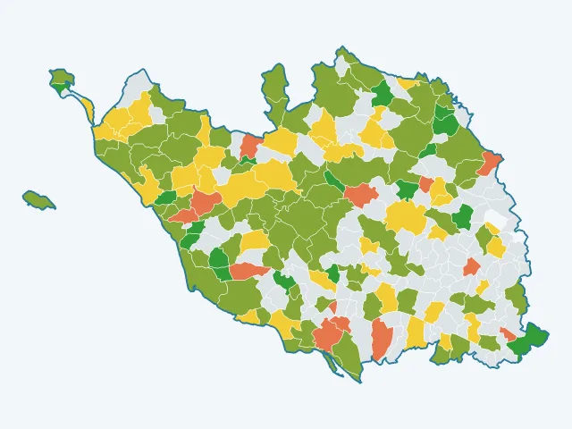 Carte de la satisfaction des habitants dans la Vendée (85)