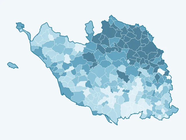 Carte du vote Emmanuel Macron dans la Vendée (85)