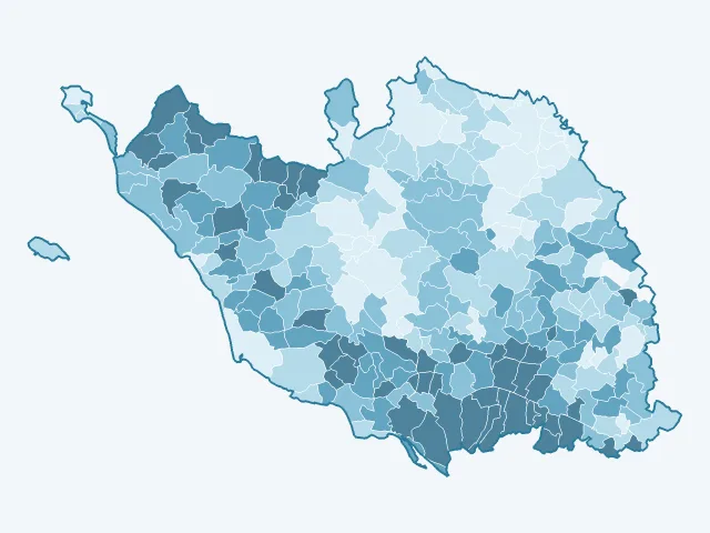 Carte du vote Marine Le Pen dans la Vendée (85)